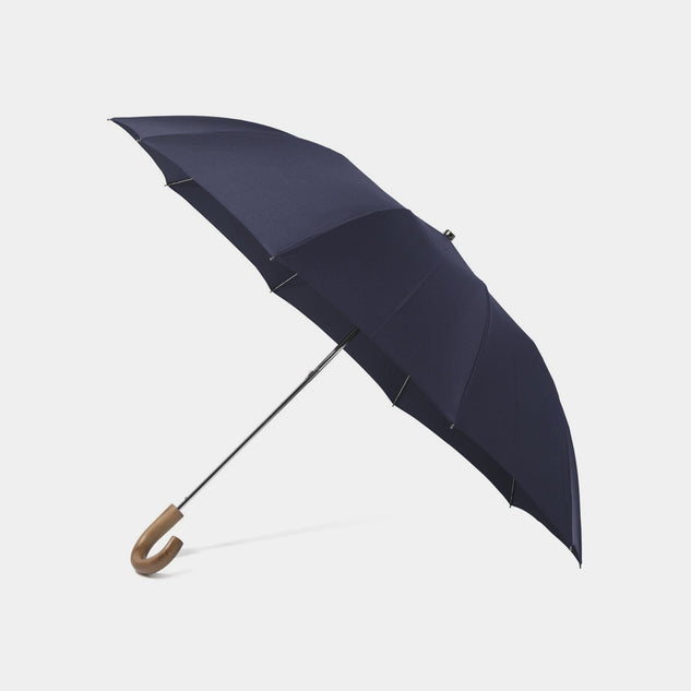 Fox Umbrellas - Navy - Maple Crook Handle
