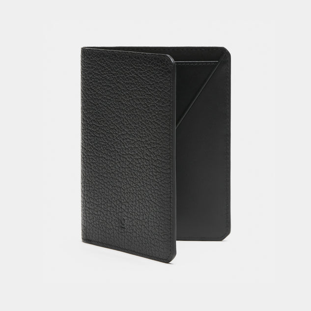 Passport Wallet - Pebbled Black