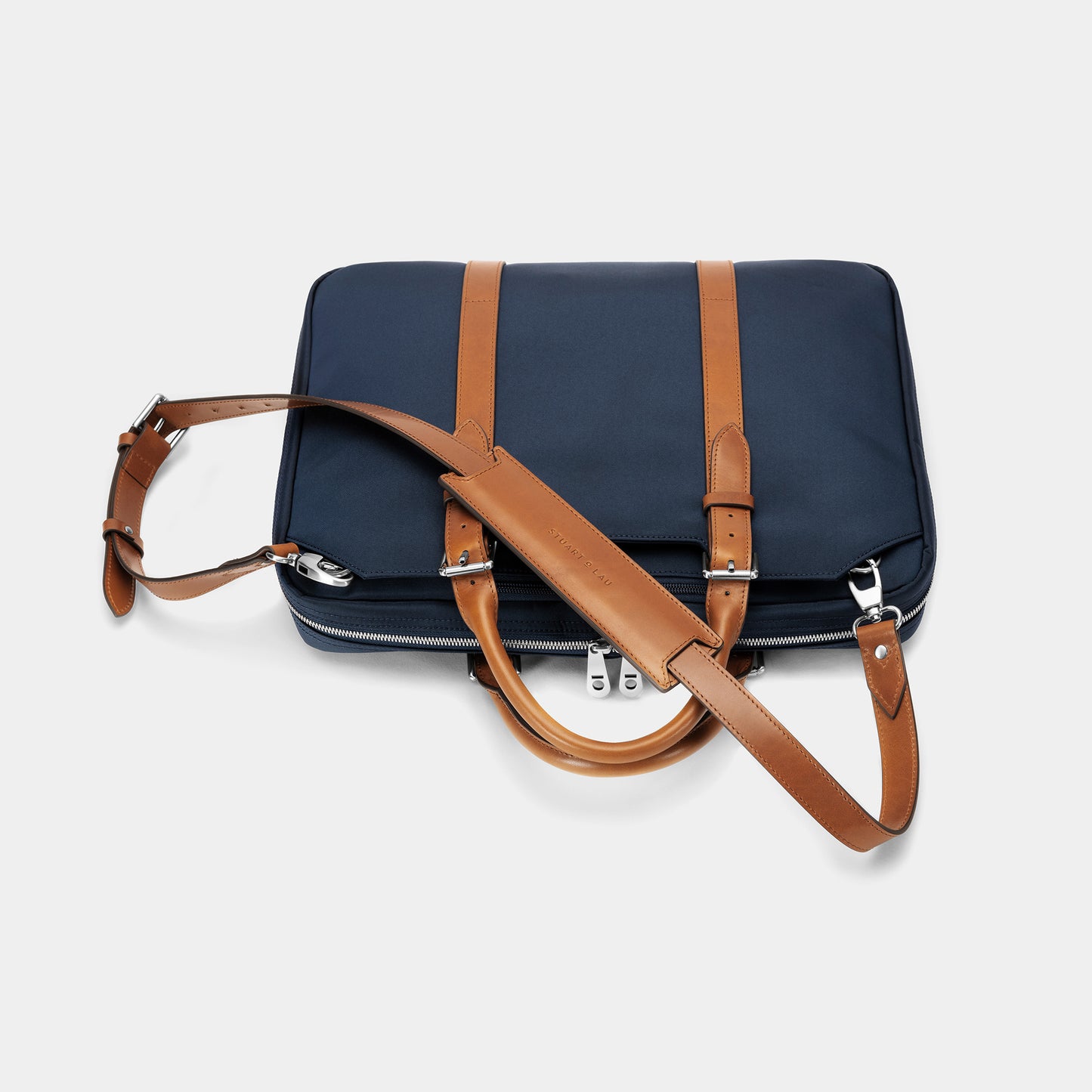 Cary Briefcase - Gen 2 - Slim - Navy and Tan