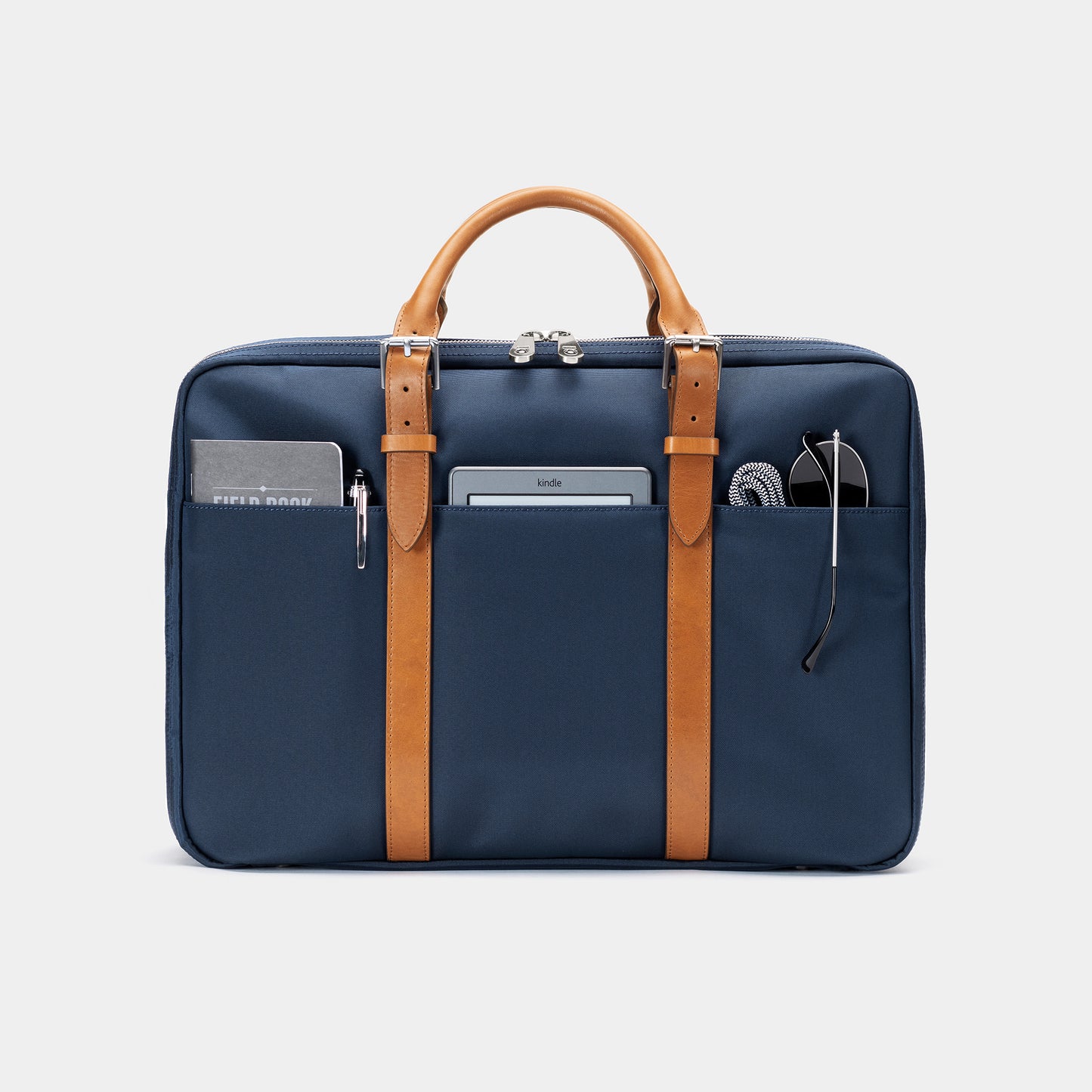 Cary Briefcase - Gen 2 - Slim - Navy and Tan